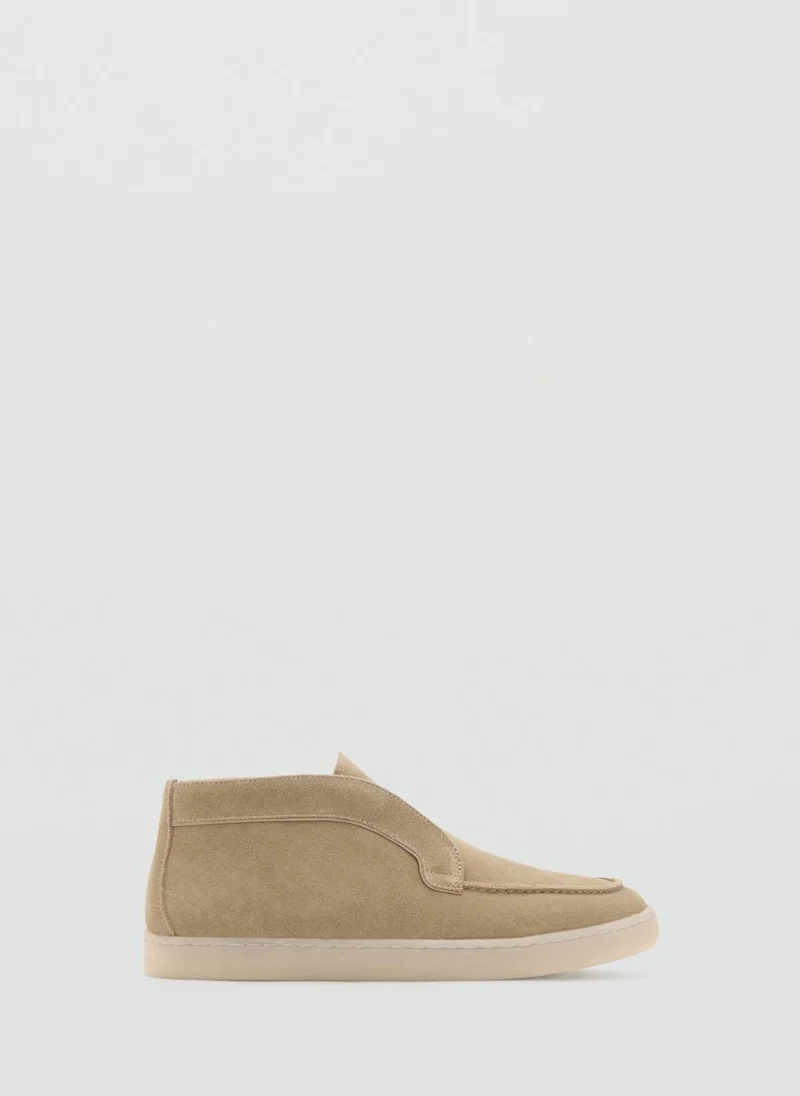 Suede leather sporty ankle boot